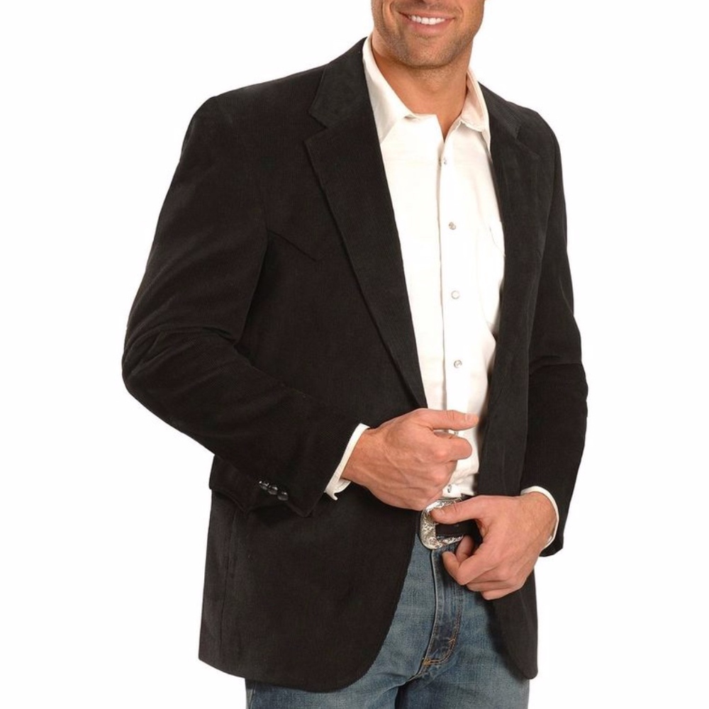 Circle S Western Black Corduroy Sports Coat